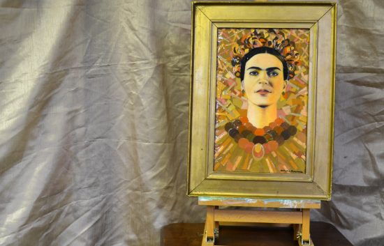 Collage portrait of Frida Kahlo
